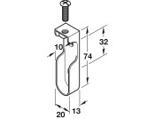 W/Robe Rail (Oval) End Supp ZA PC