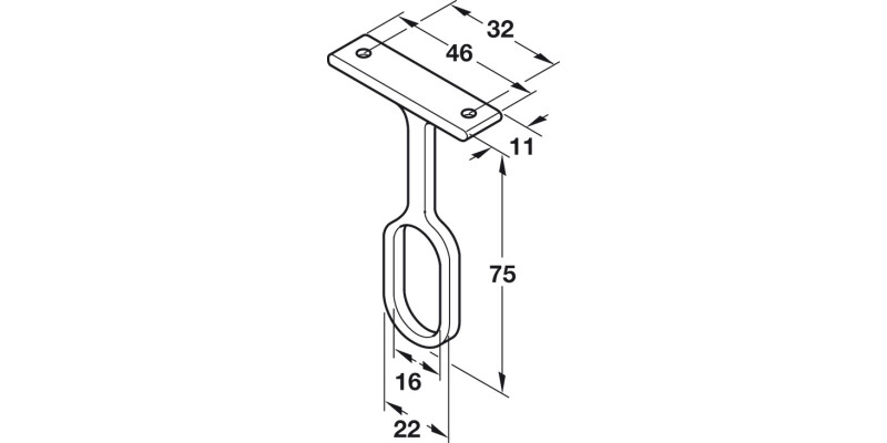 W/Robe Rail (Oval) Centre Supp PC