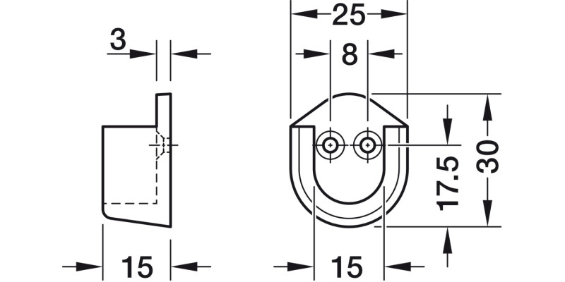 W/Robe Rail (Oval) End Supp Screw Pl Wht