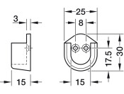 W/Robe Rail (Oval) End Supp Screw Pl Wht