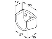 W/Robe Rail (Rnd) End Supp 20mm White