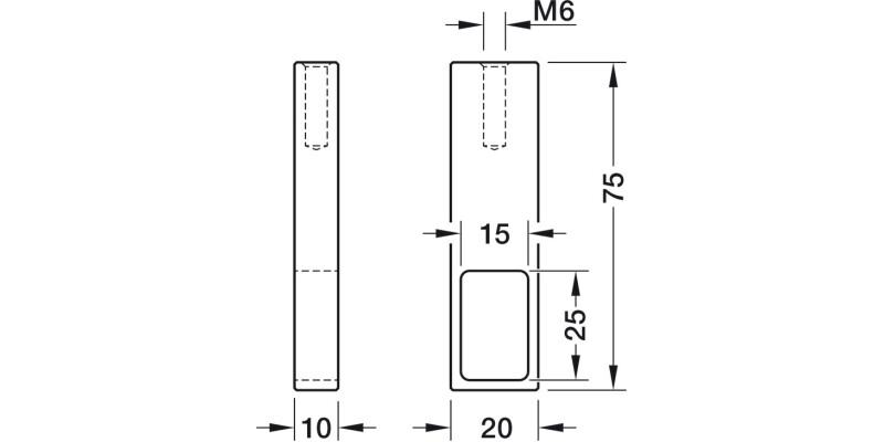W/Robe Rail (Sqr) Centre Support M Brush