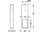 W/Robe Rail (Sqr) Centre Support M Brush