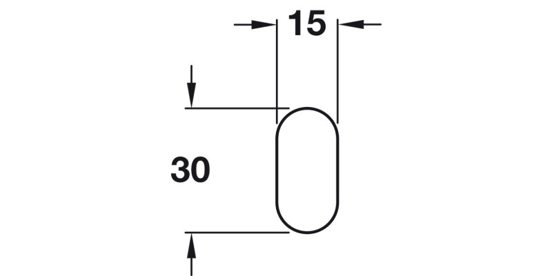 W/Robe Rail 0.5x30x15x1800mm St PCP
