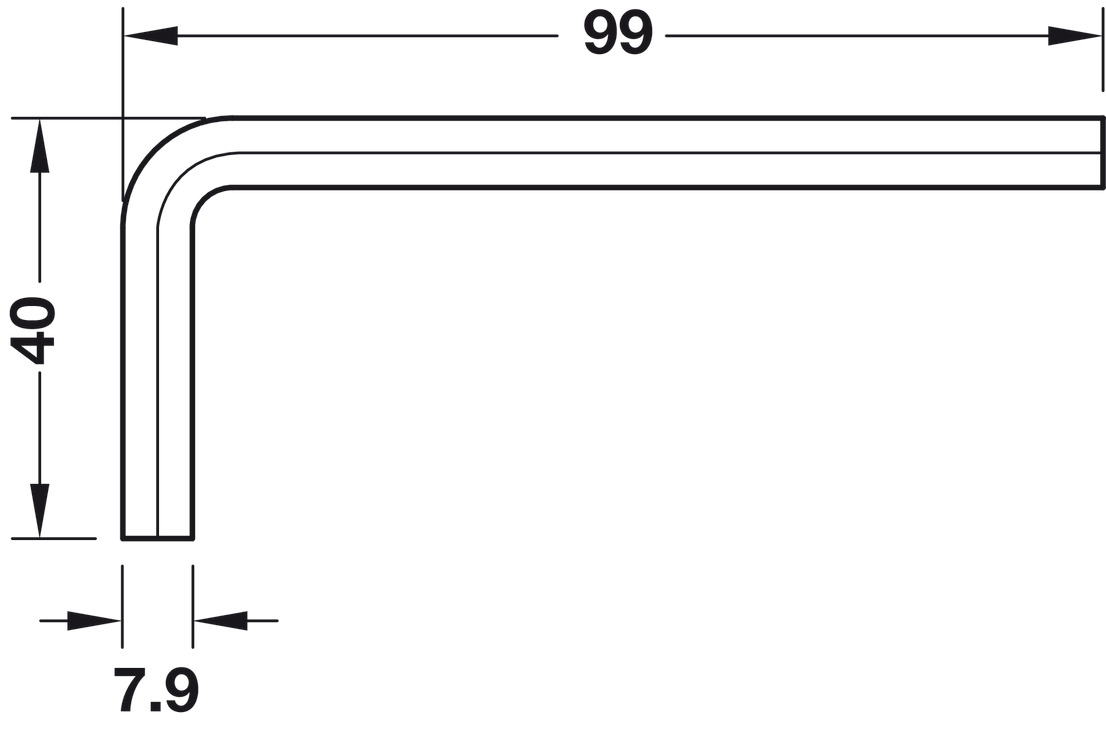 Hex Key L-Shape SW7 St Glv NP