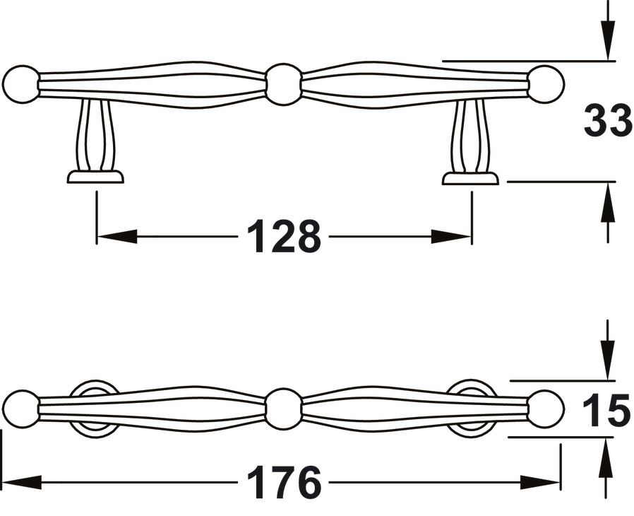 Regency Pull Hdl ZA Ant Brz 128mm cc