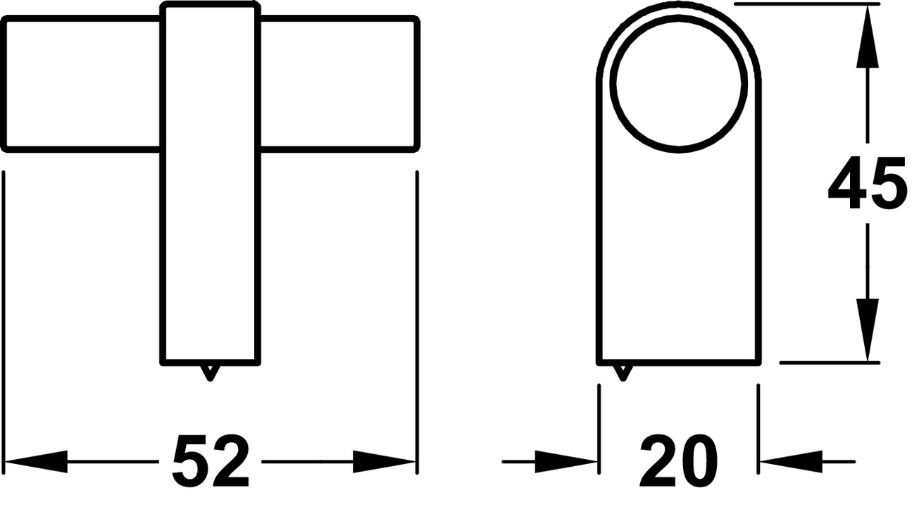 Torre T Knob Alu Bru Brs Cava 52x45x20mm