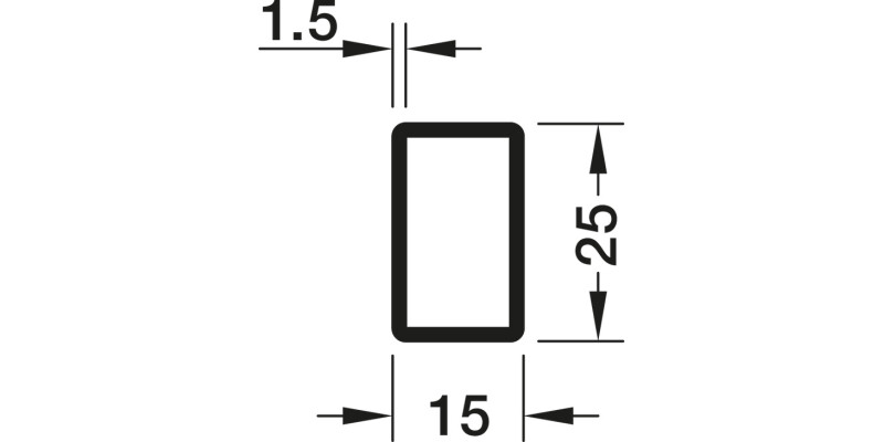 W/Robe Rail (Sqr) 25x15mm x2m M Brush