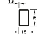 W/Robe Rail (Sqr) 25x15mm x2m M Brush