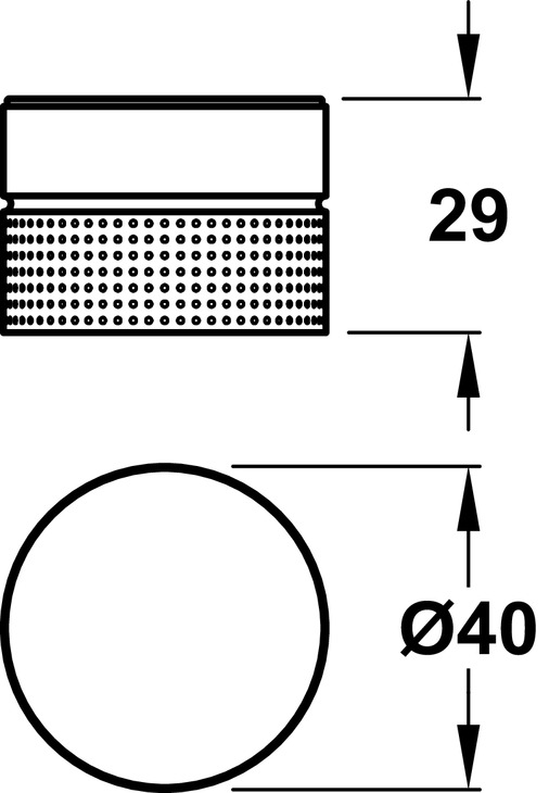 Point Knob Alu Bru Brs Cava D40x29mm