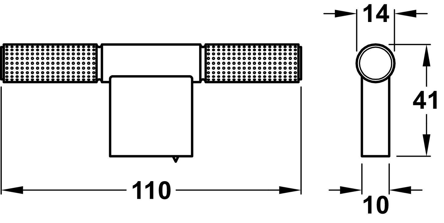 Point T Knob Alu Bru Brs Cava D10x110mm