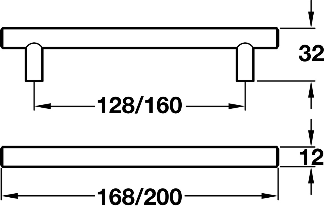 Puma Bar Hdl St Matt Blk D12mm 160mm cc