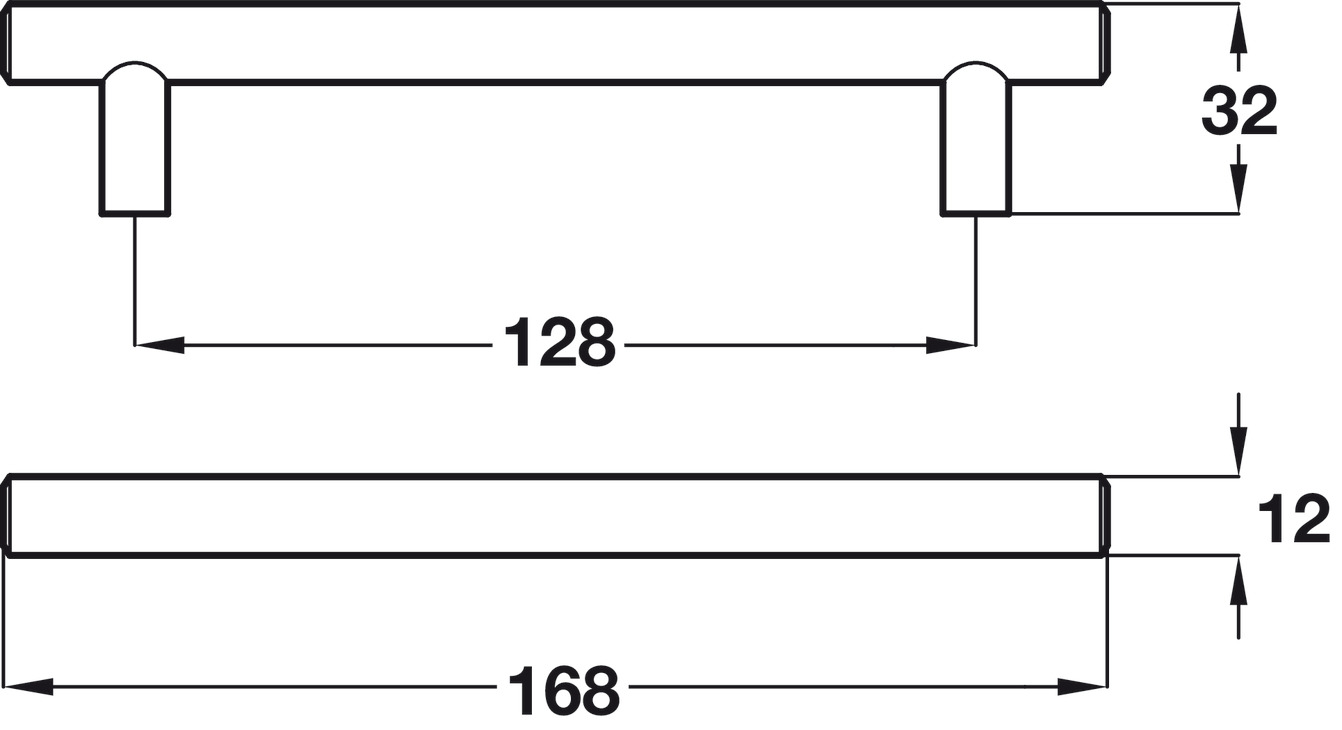 Puma Bar Hdl St Matt Blk D12mm 160mm cc
