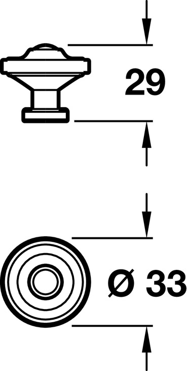 Ariel Knob ZA Brush Nickel D33x29mm