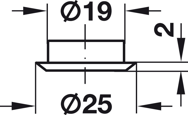 Cylinder Rosette D18mm Steel Blk