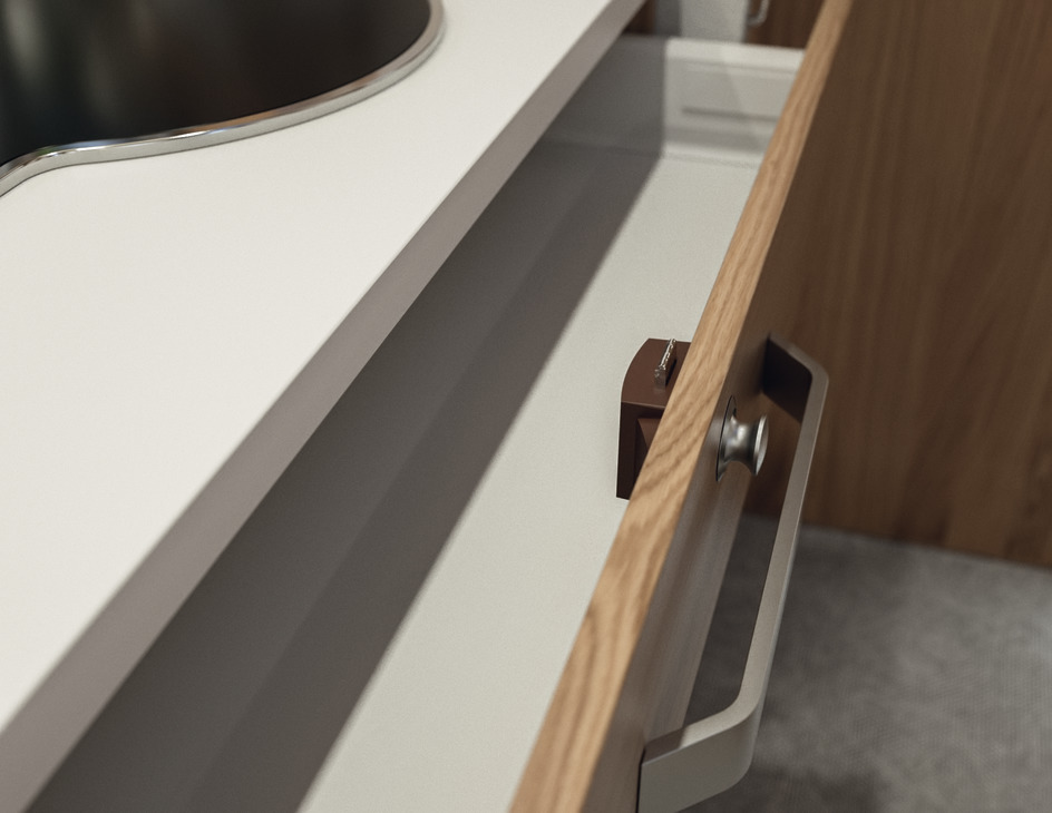 Push Lock Knob D23x19mm Pl Matt Blk 9005