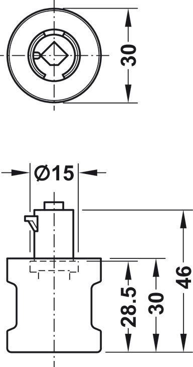 Symo3000 Lock Hdl Case wo Rings RH Blk