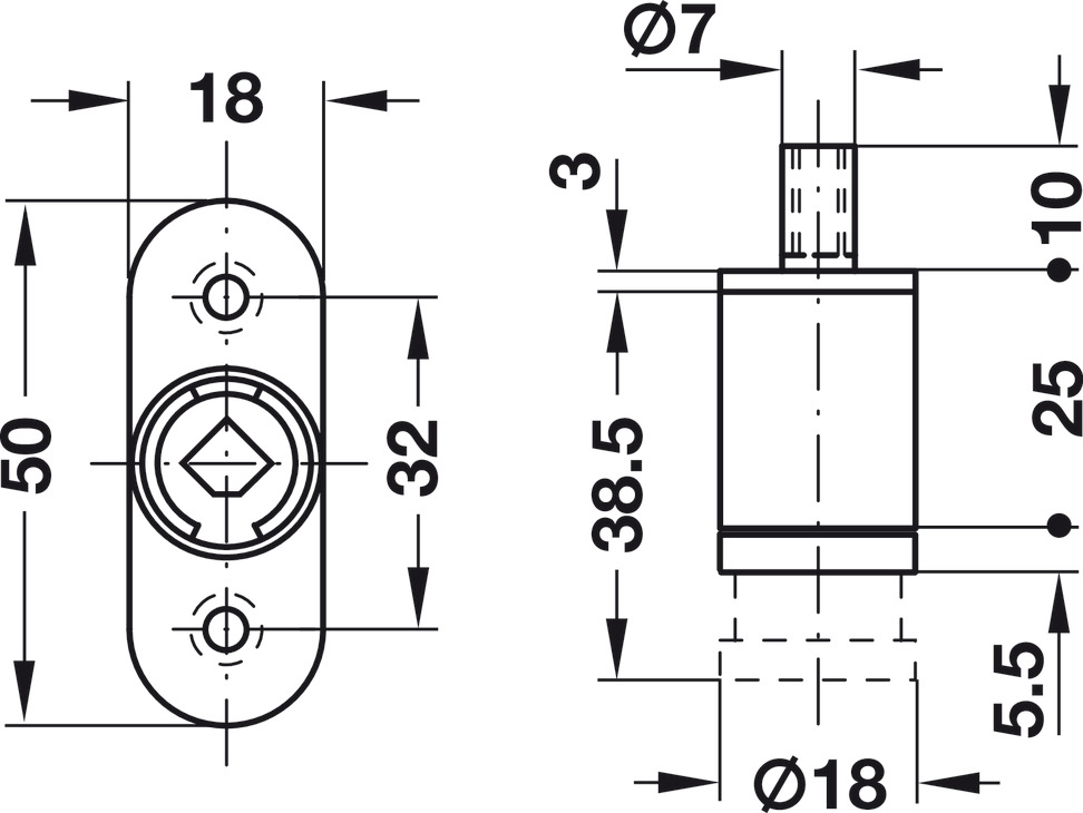 Symo3000 PushButton Lockcase 25mm ZA Blk