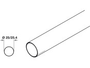 W/Robe Rail D25.4x0.7mm x2.5m St CP