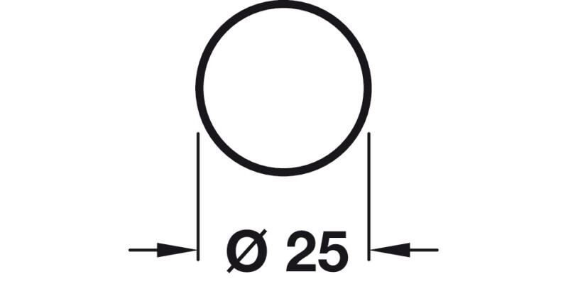 W/Robe Rail D25x914mm White