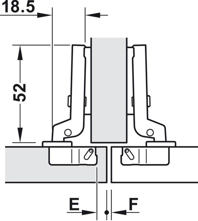 M300A Mini 95D Hinge HO 38/7.5 SF SNP