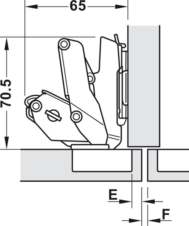 M310 155D Hinge Qck HO 48/6 wo SC