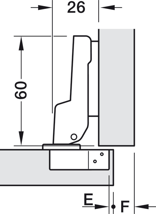 M310A 110D Hinge Sld HO 48/6 wo SC
