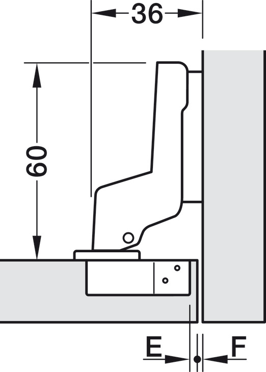 M310A 110D Hinge Sld INS 48/6 wo SC