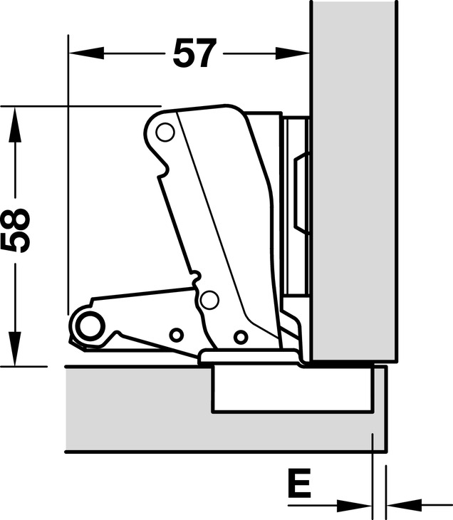 M310 155D Hinge Sld FO 45/9.5 wo SC