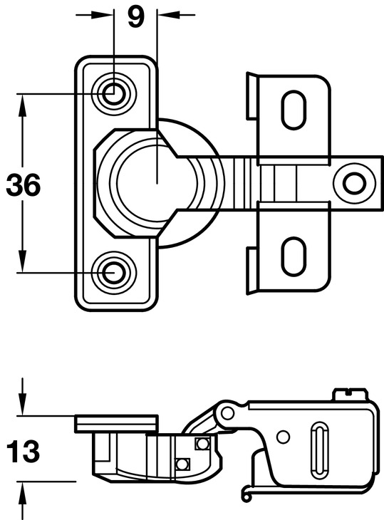 92D Face Frame Hinge Unsprung D26 SF SNP