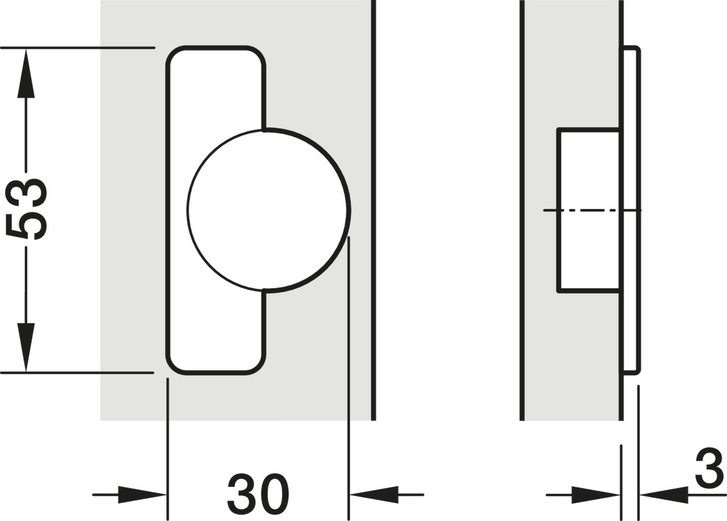 92D Face Frame Hinge Unsprung D26 SF SNP