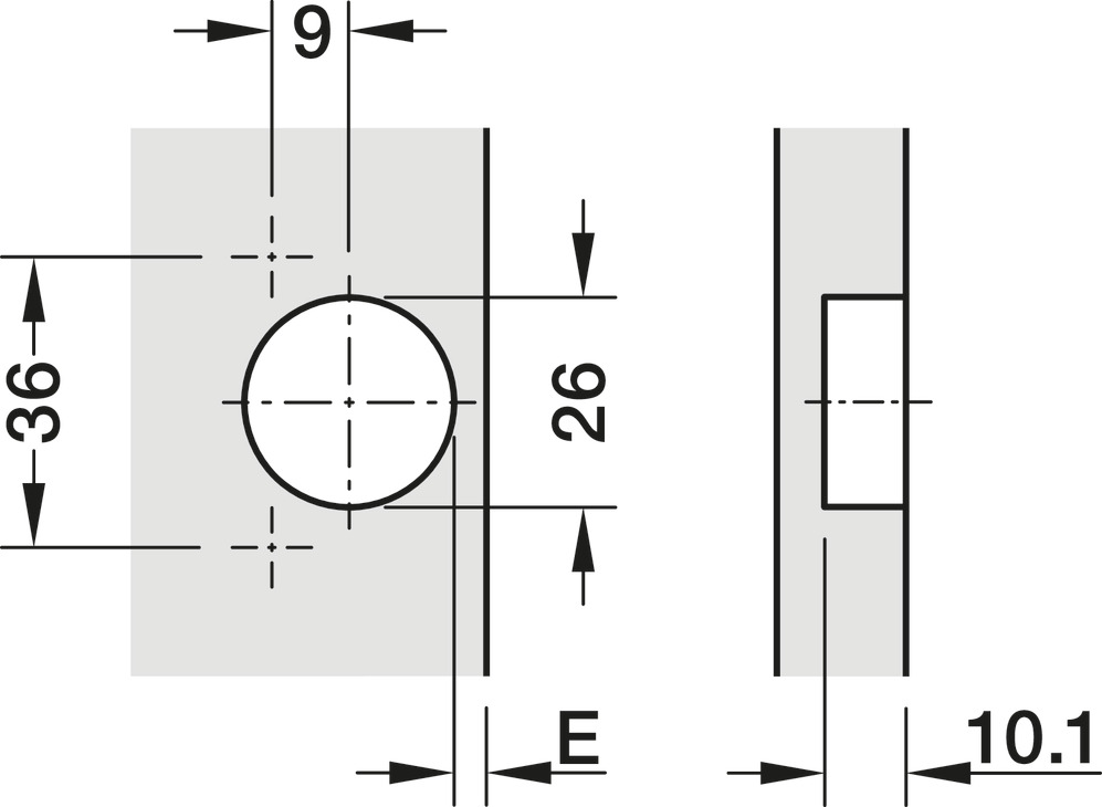 92D Face Frame Hinge Unsprung D26 SF SNP