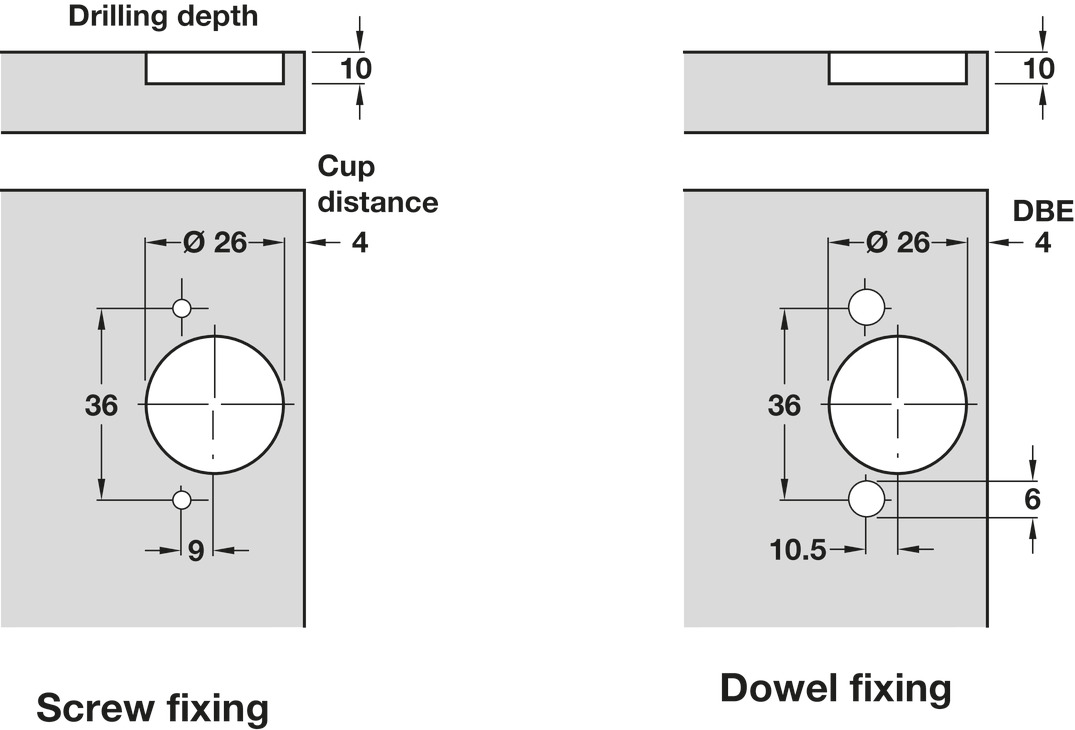 92D Face Frame Hinge Unsprung D26 SF SNP