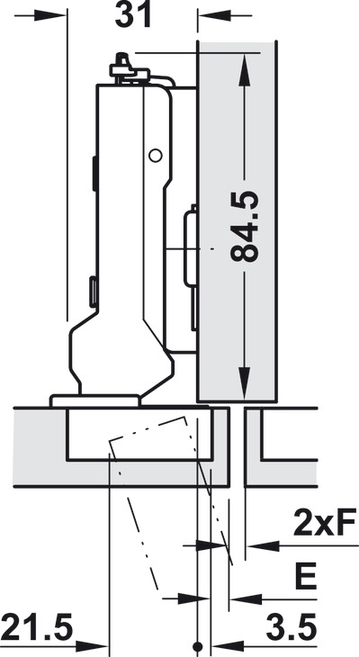 Tiomos 110D  Hinge Clk HO SF wo SC Night