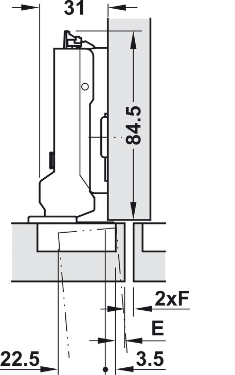 Tiomos 95D Hinge Clk HO SF w SC Night