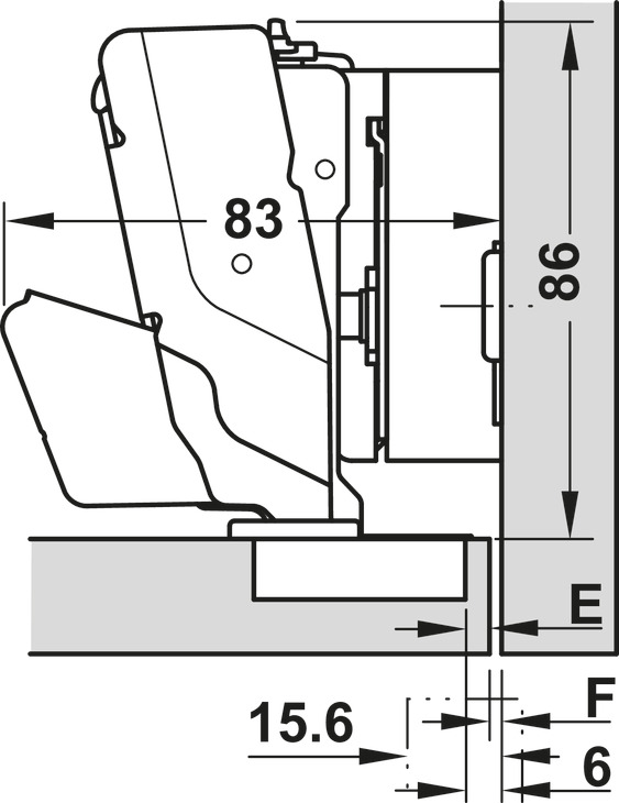 Tiomos 155D Hinge Clk FO Imp w SC NP