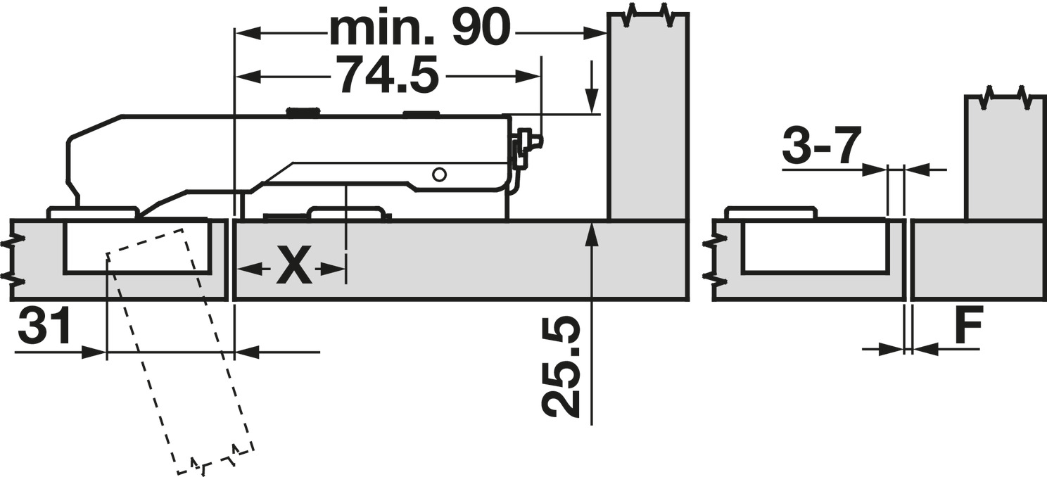 Tiomos 110D Post Hinge Clk Imp w SC NP