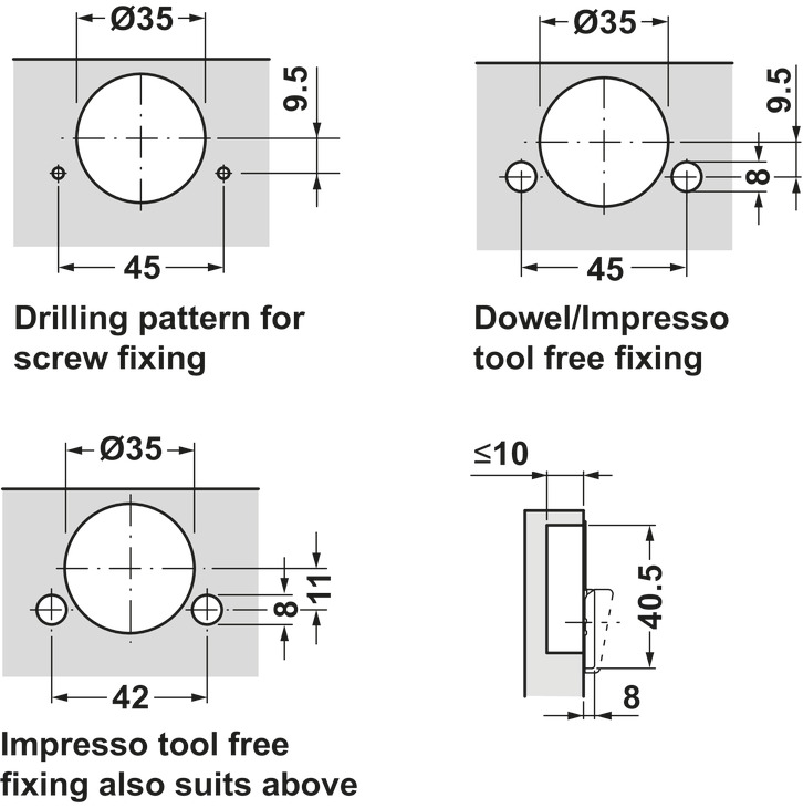 Tiomos 110D Post Hinge Clk Imp w SC NP