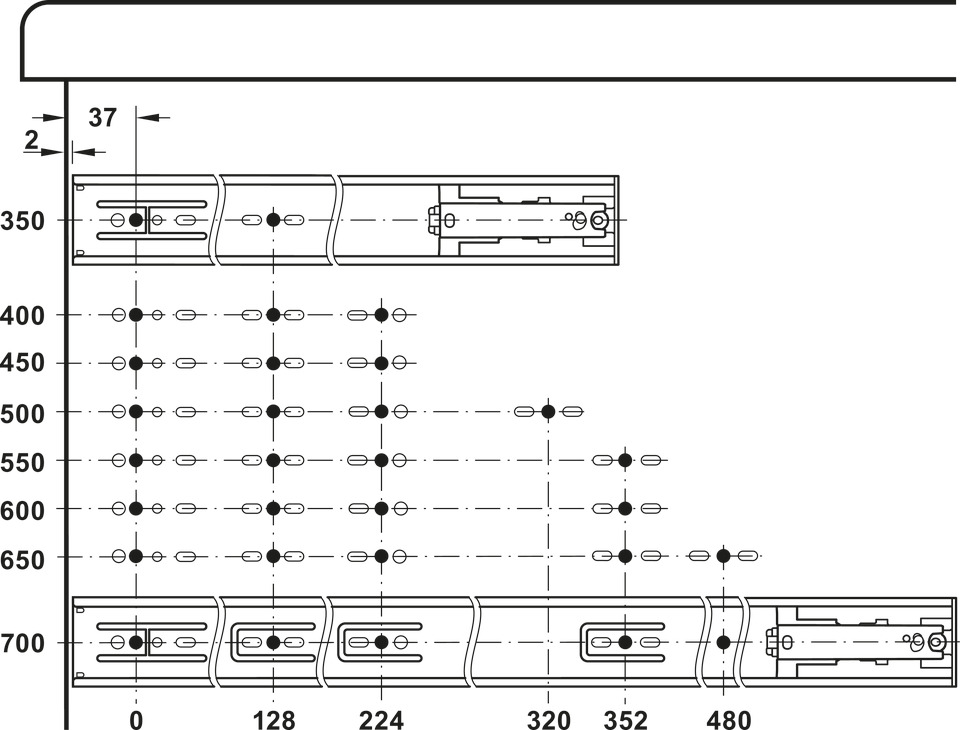 3832-EC FD BB DrwRun Full 43kg 350mm Blk