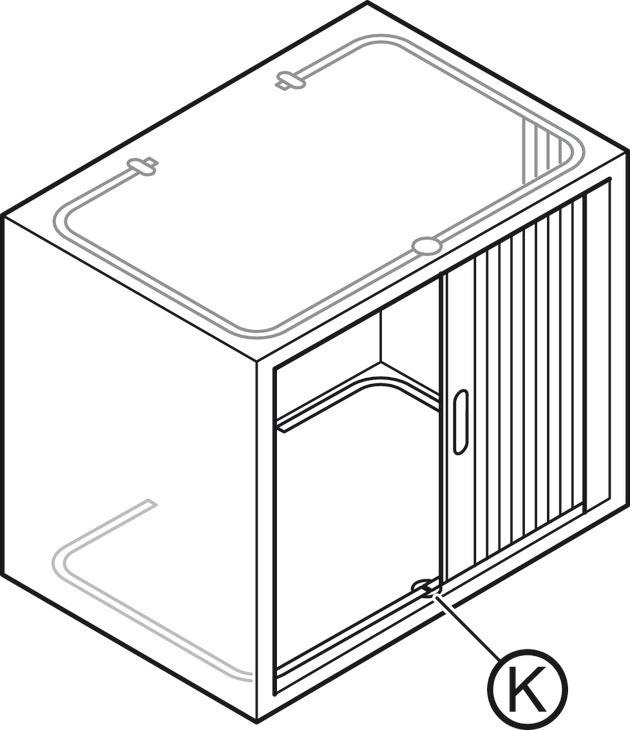 Tambour Door Centre Stop Pl Blk