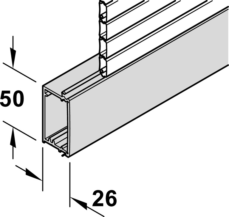 Tambour Door Lock Strip 2300mm Pl Gry
