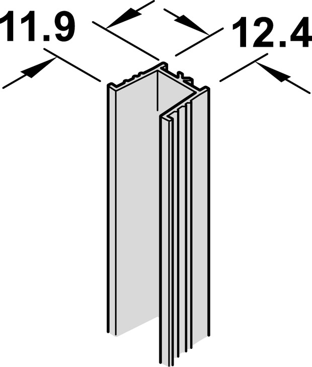 Tambour Door Run.Trk w Rim 2.5m Pl Gry