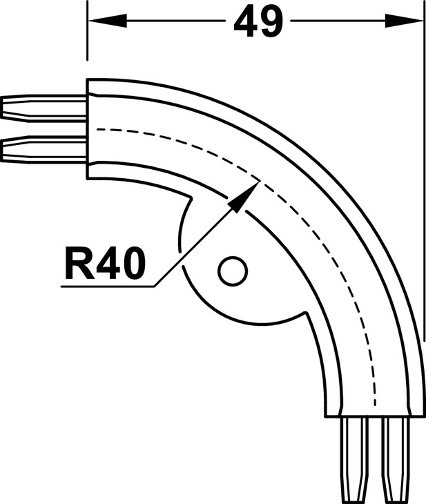 Tambour Door 90D Bend w Rim Pl Gry