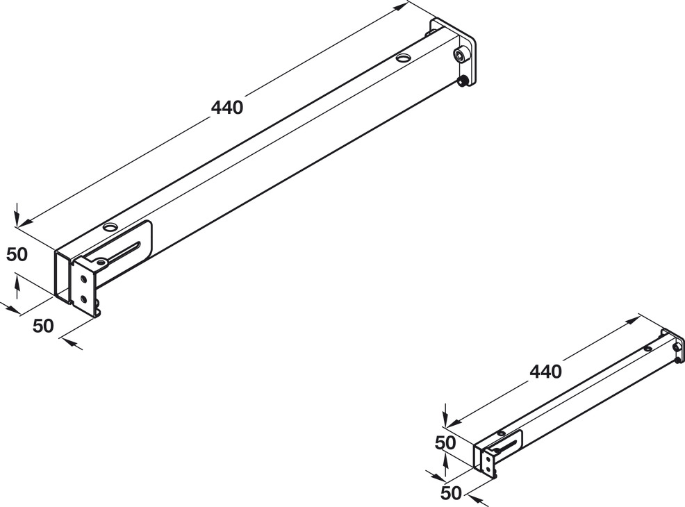 Ropox Support Arm-Worktop 52-62cm St Wht