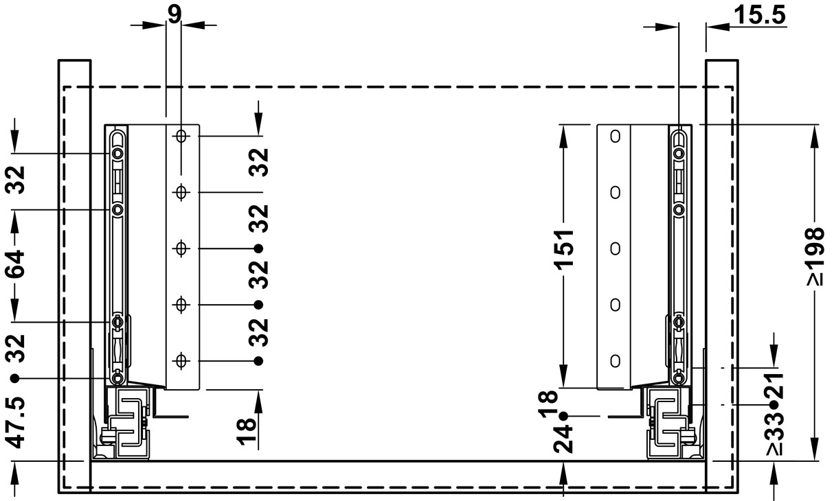 MXS Slim Std Drw Set 35kg 167/400mm Blk