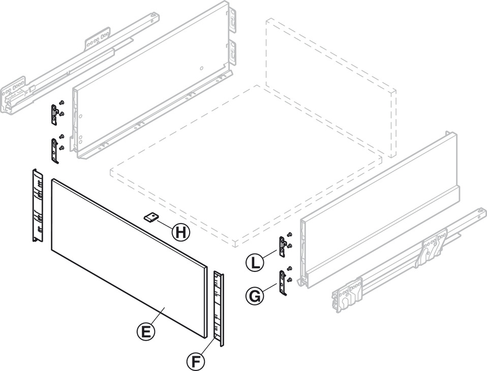 NPS Int Drw Front CTL 1160/186mm Zir