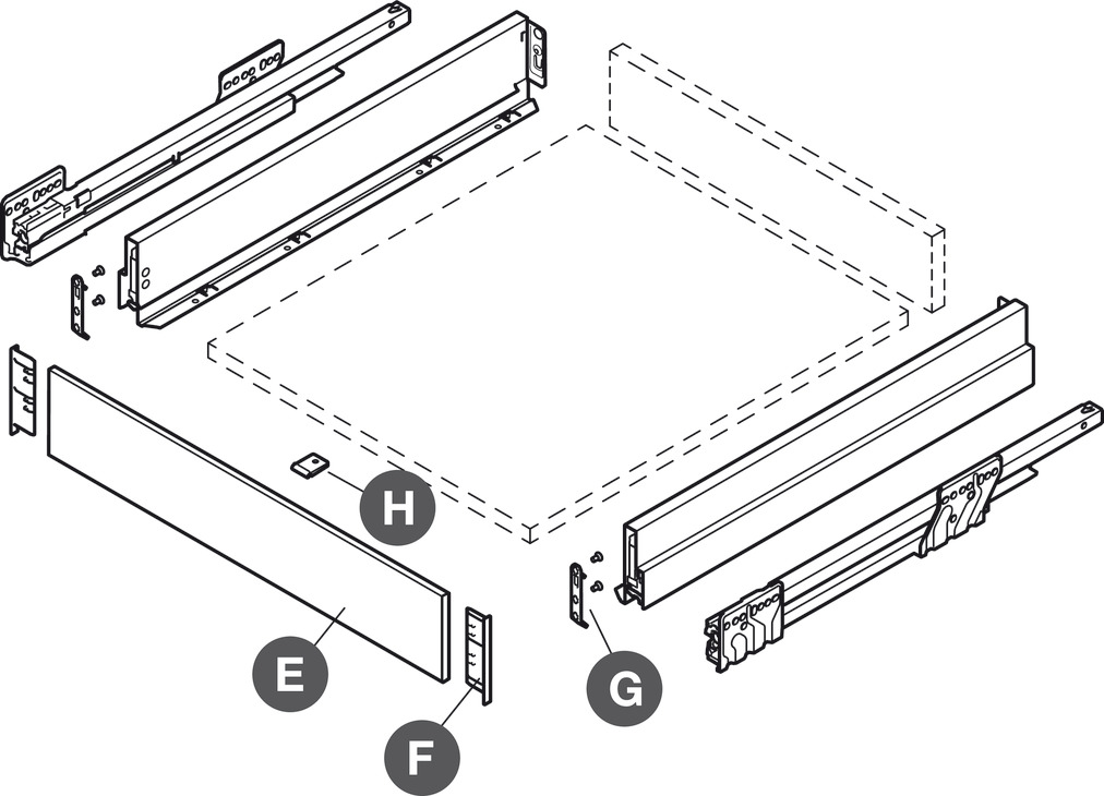 NPS Int Drw Pnl Set 90/600mm Zir
