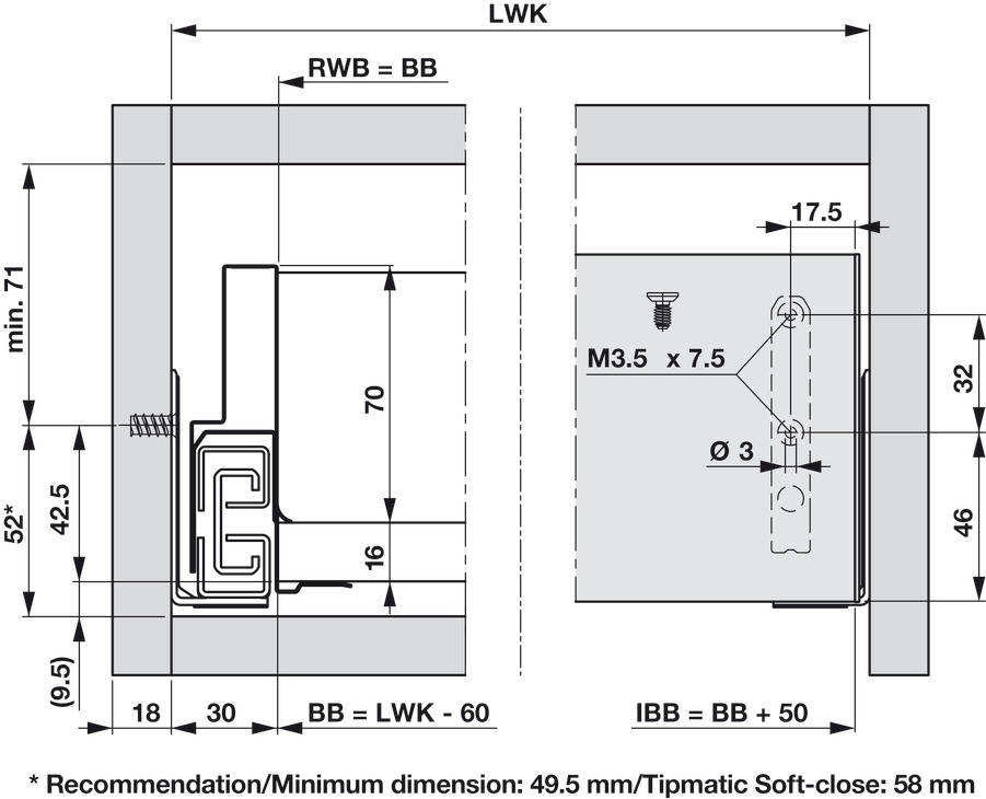 NPS Int Drw Pnl Set 90/1000mm Zir