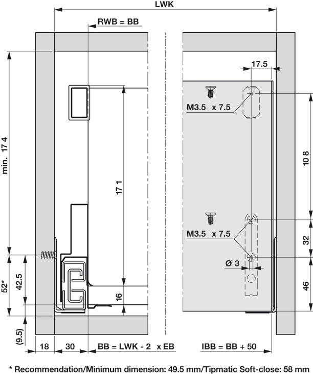 NPS Int Drw Pnl Set Rect 186/400mm Zir
