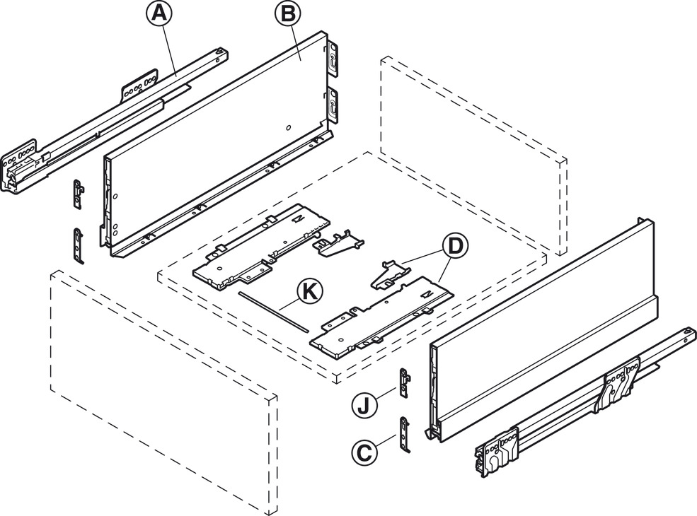 NPS Steel DrwBck 186/1000mm Zir